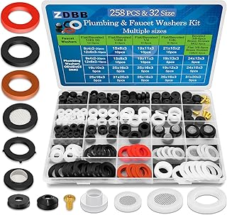 258 Stück Wasserhahn Reparatur Unterlegscheibe Kit für Outdoor-Armaturen Gartenschlauch Stiel W…